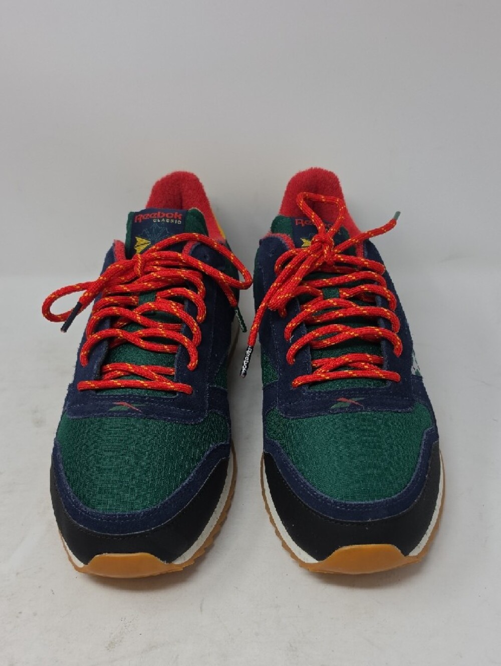 Reebok Multicolor Green Navy Retro Trainer with Red Laces Size 12 - Picture 2 of 7